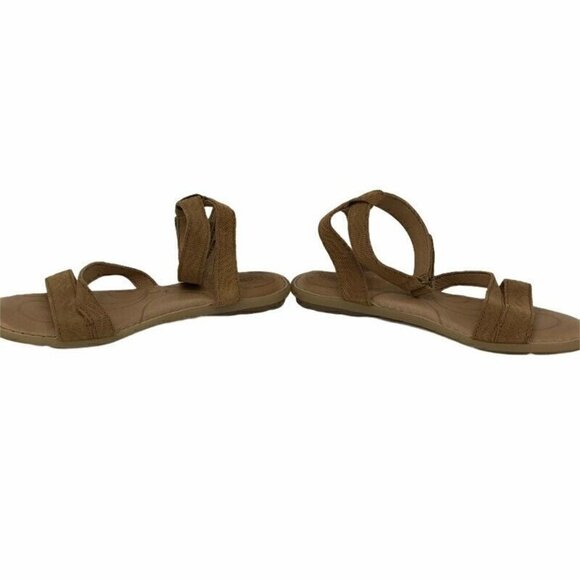 Born August Ankle Strap Flat Sandals Brown 6 - Picture 4 of 10